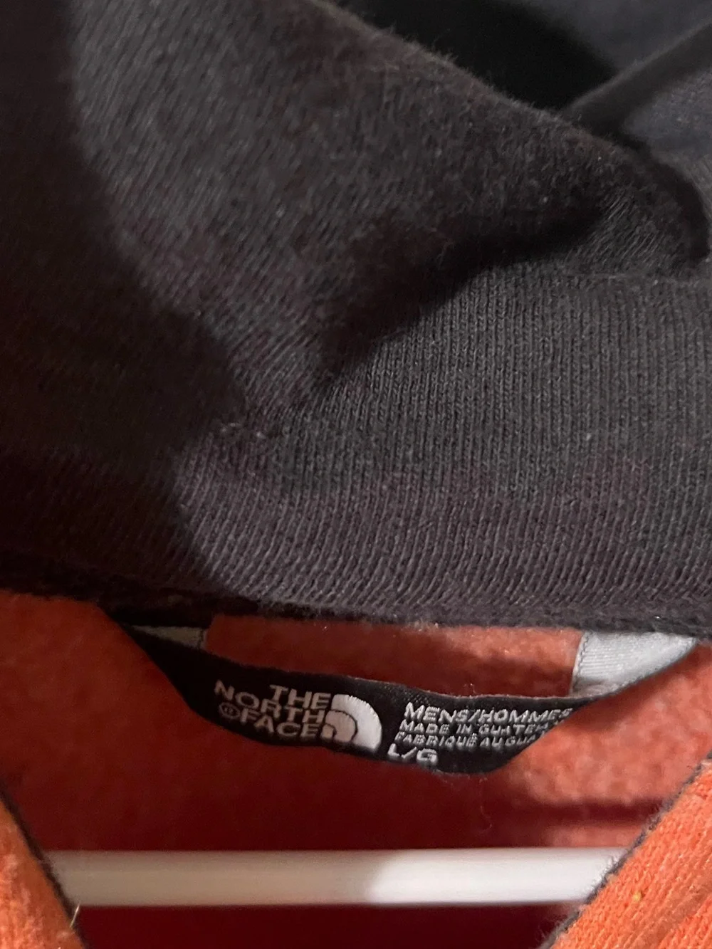 The North Face Men's Orange Hoodie with Black Logo